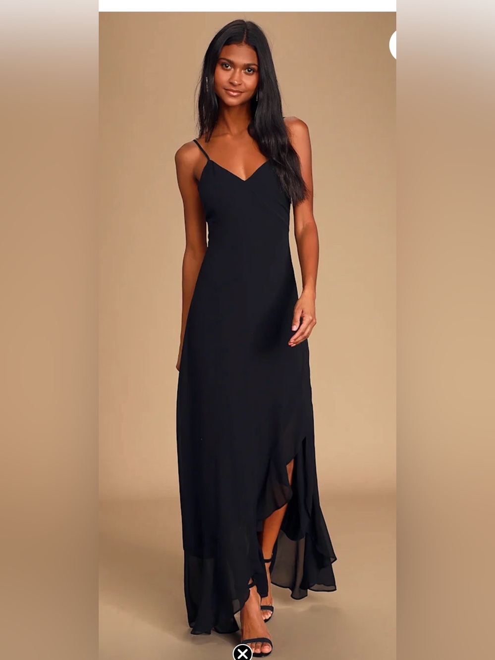 NWT Lulus Ada Lace Up Maxi Dress Black , size Medium